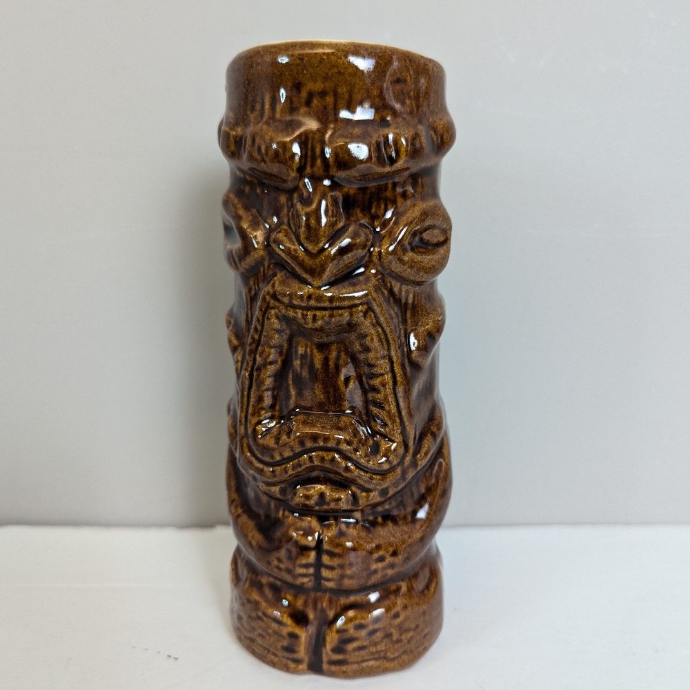 Vintage Montreal Kon-Tiki Tiki Mug – 7" Brown Ceramic Collector’s Cup